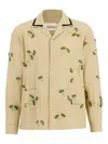 Baziszt Rust Floral-appliqué Shirt In Neutral