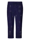 Baziszt Serenade Embroidered Trousers In Blue