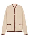 Baziszt Side-pockets Contrasting-trim Cardigan In Neutral