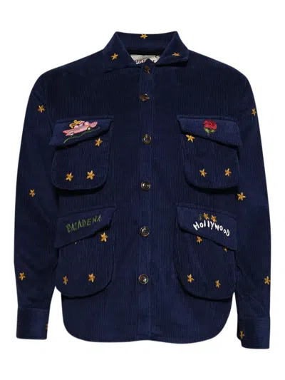 Baziszt Stars-embroidery Corduroy Shirt Jacket In Multi