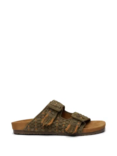 Baziszt Tress Woven Tassel Sandals In Multi