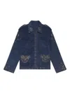 Baziszt Velura Embellished Jacket In Blue