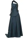 Bazza Alzouman One Shoulder Ballgown In Blue