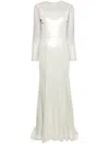 Bazza Alzouman Rhinestone-embellished Fishtail Gown In Silver