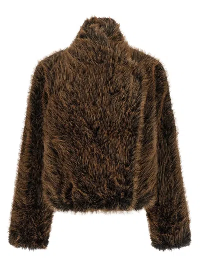 Bb Couture B&b Couture 'susan First' Eco-fur Coat In Brown