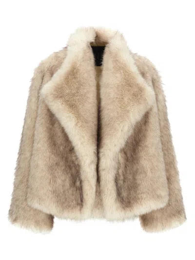 BB COUTURE BEIGE SNOWY ECOFUR JACKET
