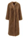 Bb Couture Biscuit Ecofur Coat In Brown