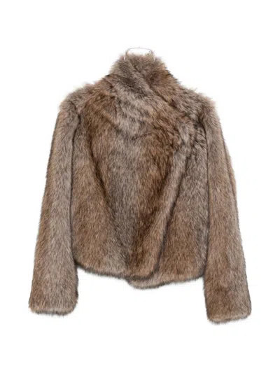 Bb Couture Brigitte Faux Fur Jacket In Beige