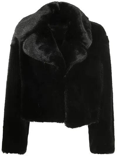 Bb Couture Koons Short Eco Fur Jacket In Black