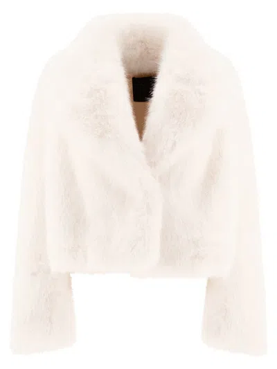 Bb Couture Koons Double-breasted Faux Fur Coat In Neutral