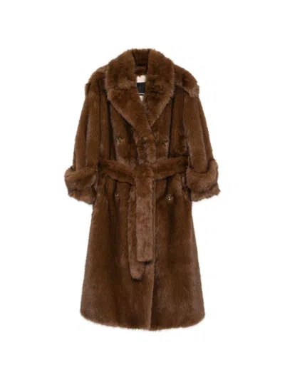 Bb Couture Farrah Faux Fur Coat In Brown