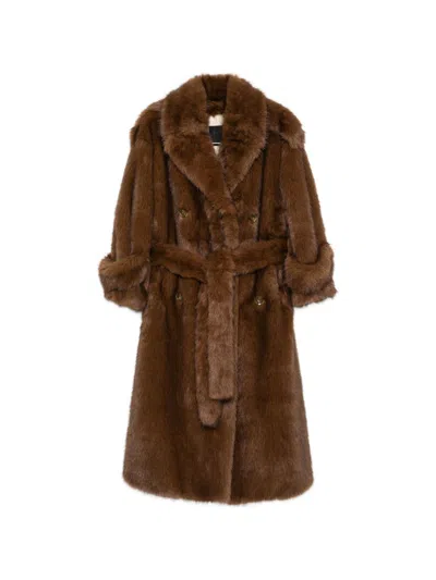 Bb Couture Farrah Faux Fur Coat In Brown