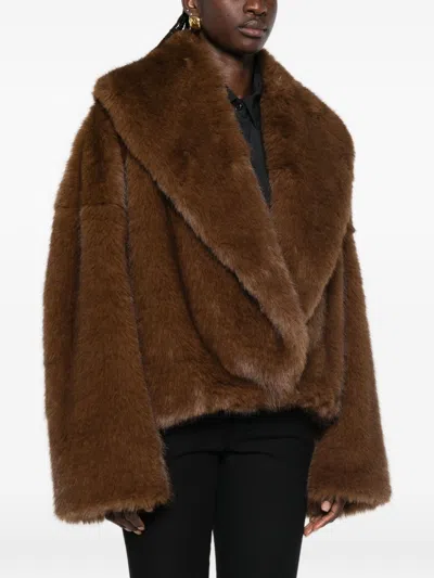 Bb Couture Farrah Faux Fur Jacket In Brown