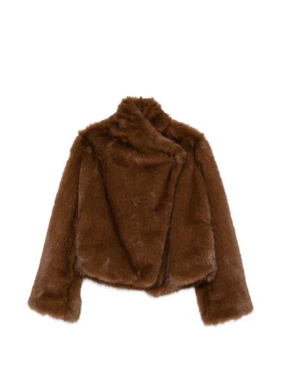Bb Couture Farrah Faux Fur Jacket In Brown
