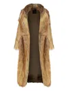 Bb Couture Siberian Wood Faux Fur Coat In Brown