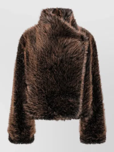 Bb Couture Susan Faux-fur Jacket In Brown