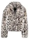 Bb Couture Faux Fur Short Jacket In Beige