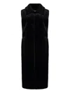 Bb Couture Scarlet Faux Fur Waistcoat In Black