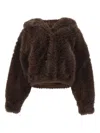 Bb Couture Hooded Faux-fur Jacket In Brown