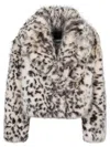 Bb Couture Faux Fur Short Jacket In Beige