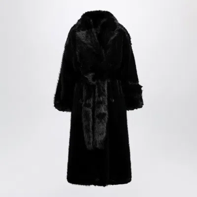 Bb Couture Jackie Black Doublebreasted Coat With Belt