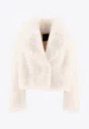 Bb Couture Koons Double-breasted Faux Fur Coat In Neutral