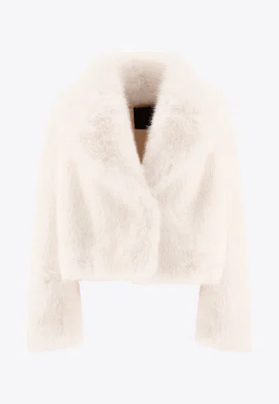 Bb Couture Koons Double-breasted Faux Fur Coat In White