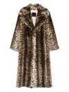Bb Couture Leopard Ecofur Long Coat In Animal Print