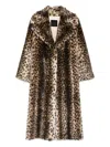 Bb Couture Leopard Ecofur Long Coat In Brown