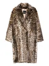 Bb Couture Leopard Ecofur Mid Coat In Brown