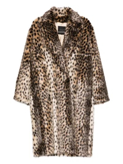 BB COUTURE BB COUTURE LEOPARD ECOFUR MID COAT