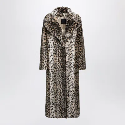 Bb Couture Leopardprint Faux Fur Coat In Beige