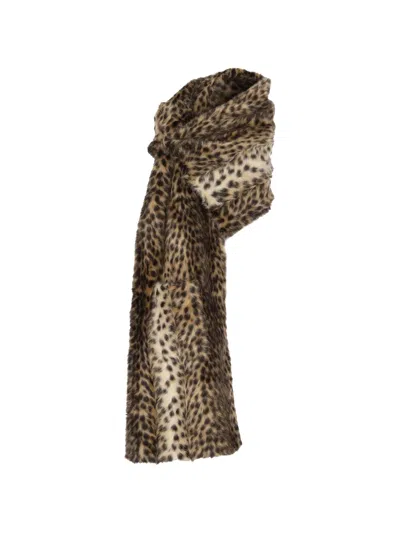 Bb Couture Leopard-print Faux-fur Scarf In Brown