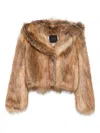 Bb Couture Light Brown Siberian Madrid Hooded Jacket In Brown