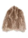 Bb Couture Long-haired Faux Fur In Brown