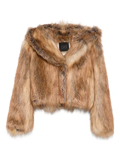Bb Couture Madrid Ecofur Jacket In Brown