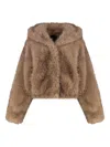Bb Couture "mink" Ecofur Hood Jacket Clothing In Brown