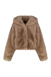 Bb Couture Mink Faux Fur Jacket In Brown