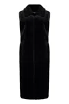 Bb Couture Scarlet Faux Fur Waistcoat In Black