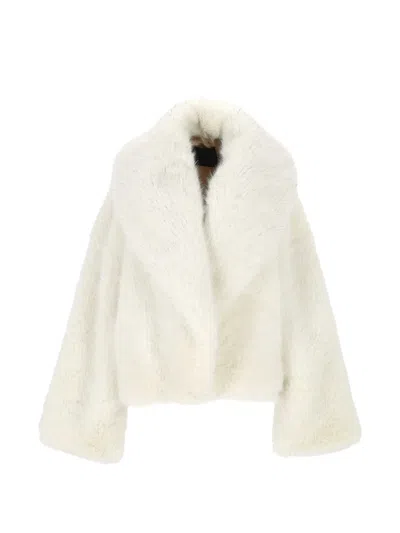 Bb Couture Shawl-lapel Faux-fur Jacket In White