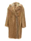 Bb Couture Shearling Coat In Brown