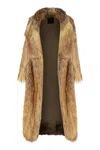 Bb Couture Siberian Wood Faux Fur Coat In Brown
