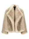 Bb Couture Snowy Ecofur Jacket In Neutral