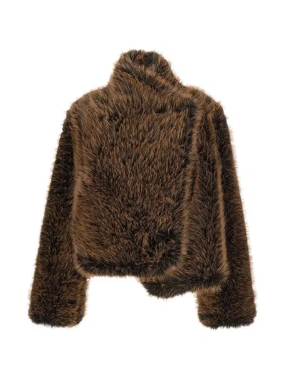 Bb Couture Susan Faux-fur Jacket In Brown