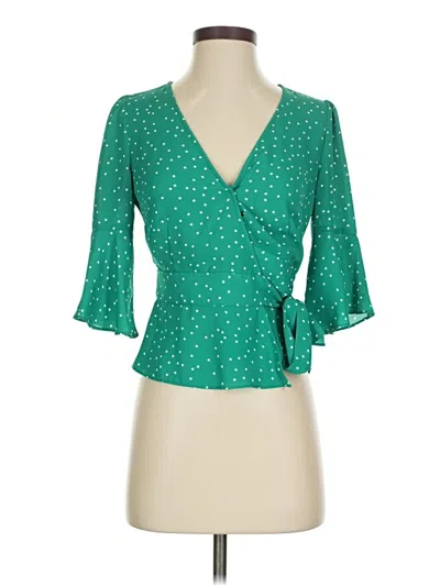 Pre-owned Bb Dakota 3/4 Sleeve Blouse In Green