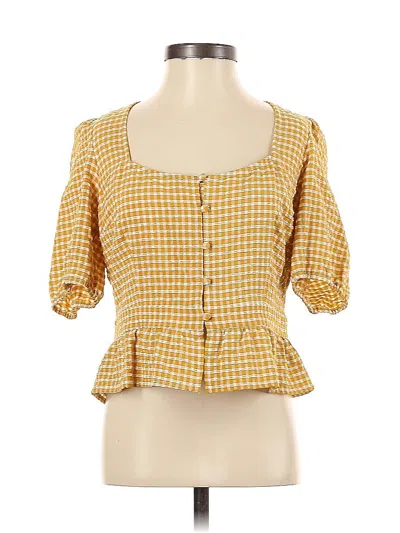 Pre-owned Bb Dakota 3/4 Sleeve Blouse In Yellow