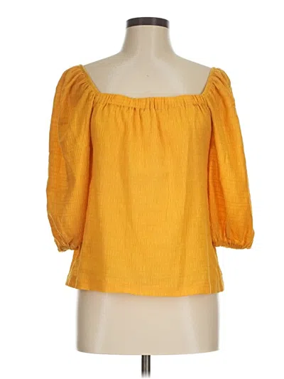 Pre-owned Bb Dakota 3/4 Sleeve Blouse In Yellow