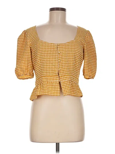 Pre-owned Bb Dakota 3/4 Sleeve Blouse In Yellow