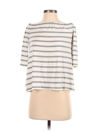 Pre-owned Bb Dakota 3/4 Sleeve Top Ivory Boatneck Tops In White