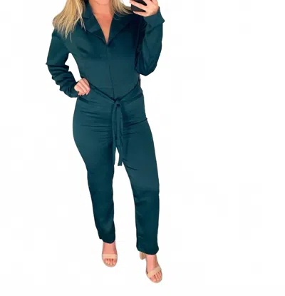 Bb Dakota Angie Long-sleeve Jumpsuit In Pine Green